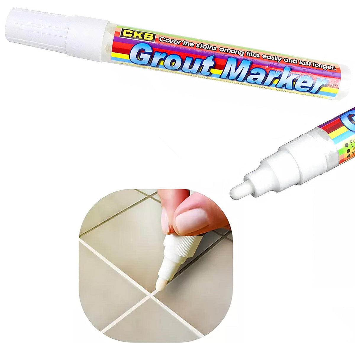 Caneta CKS Grout Marker Rejunte Ponta Fina para Detalhes