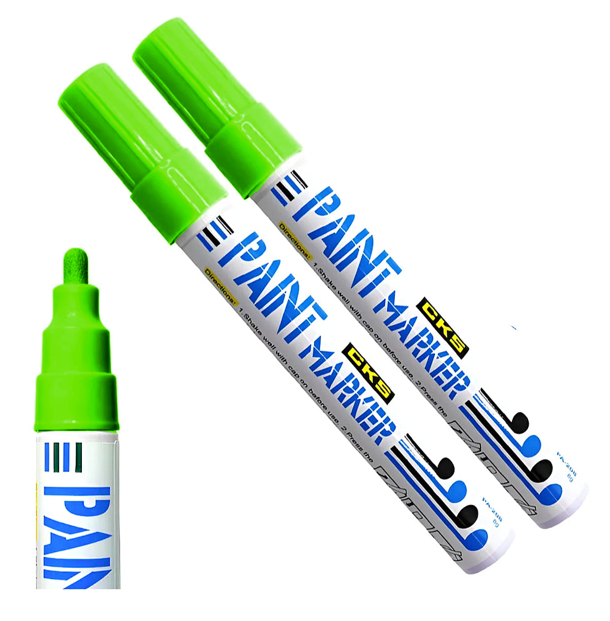 Kit 2 unid Caneta Marcador CKS Paint Marker Cor Verde Neon