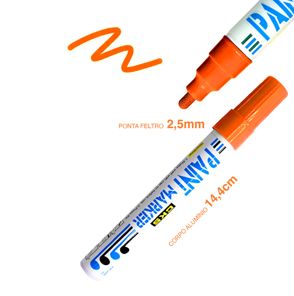 4 CKS Paint Marker Caneta PA-208 Cor Laranja