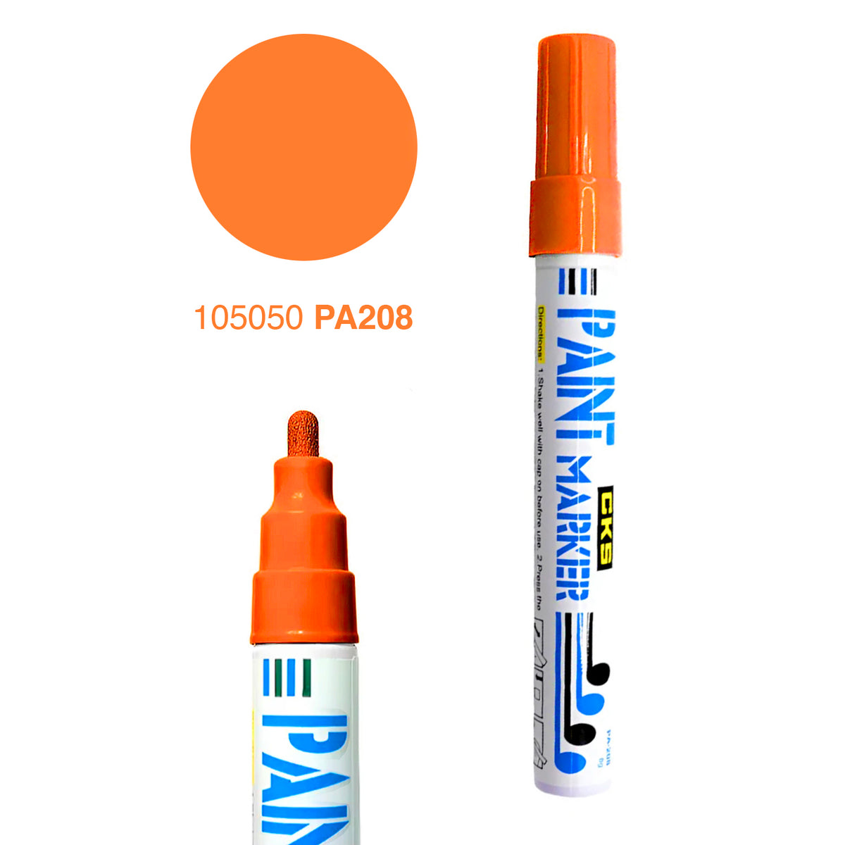 4 CKS Paint Marker Caneta PA-208 Cor Laranja